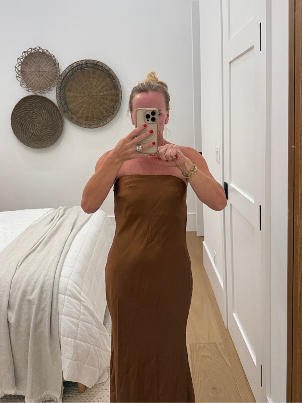 Princess Polly Strapless Brown Maxi Dress